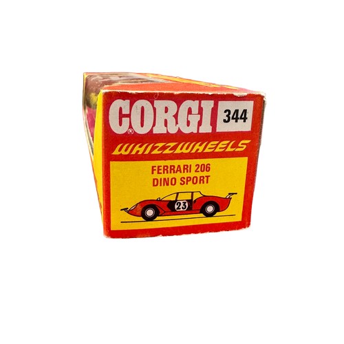 141 - Corgi Ferrari 206 Dino Sport No. 344, yellow with black interior, generally excellent in excellent w... 