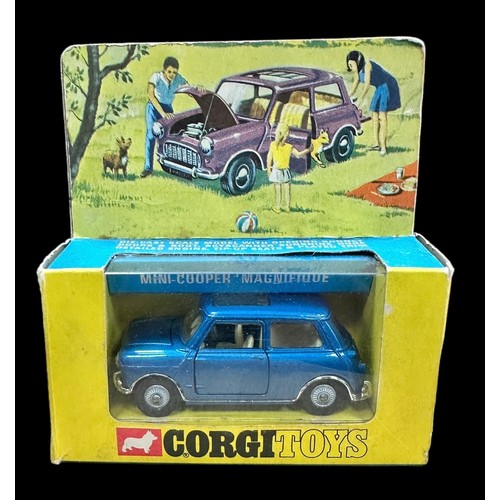 134 - Corgi Mini Magnifique No. 334, generally excellent in good plus window box, metallic blue with strip... 