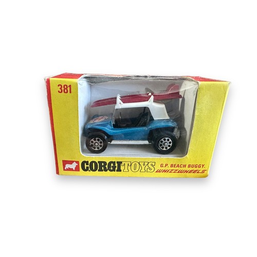 148 - Corgi GP Beach Buggy No. 381, generally excellent in good plus box (light crushing to cellophane), m... 