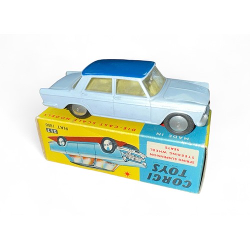 73 - Corgi FIAT 1800 No. 217, blue and dark blue roof, generally excellent in excellent blue and yellow b... 