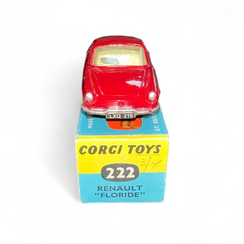 77 - Corgi No. 222 Renault Floride darker red, generally excellent in good plus box (pencil marking 3/7 t... 