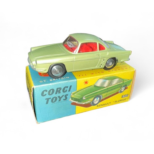 78 - Corgi No. 222 Renault Floride metallic green, generally excellent in excellent box, with silver trim... 