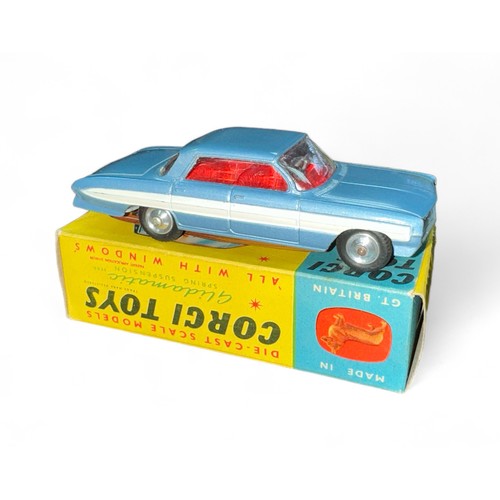 91 - Corgi Oldsmobile Super 88 No. 235, generally excellent in good plus box, metallic blue with red inte... 