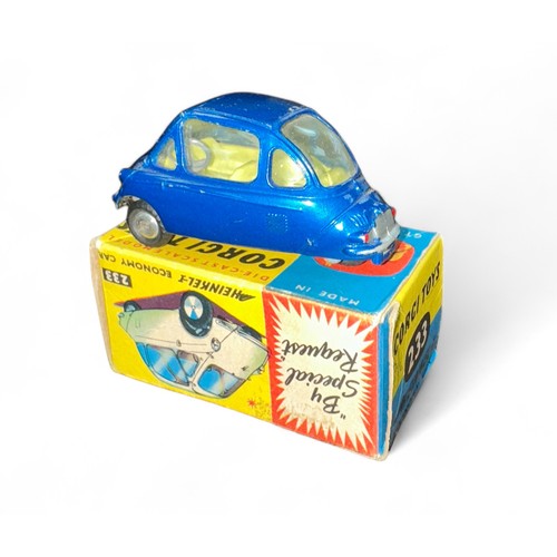 88 - Corgi Heinkel Economy car No. 233, excellent to good plus (small chip to roof) in good plus box, met... 