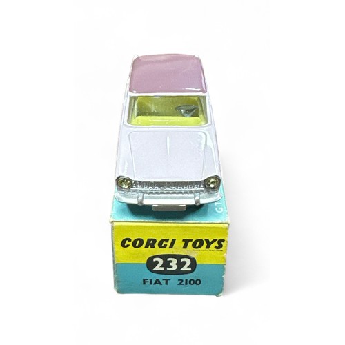 87 - Corgi FIAT 2100 No. 232, pink with mauve roof,  excellent (small residue mark to base) in good plus ... 