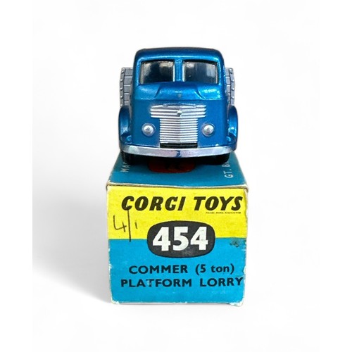 191 - Corgi Commer Platform lorry No. 454, excellent in good plus blue and yellow box (ink marking 4/1 to ... 