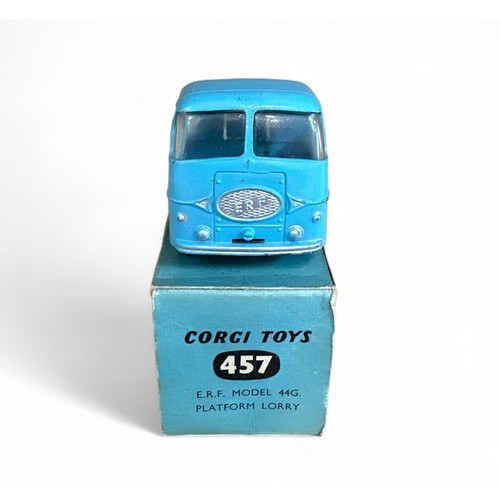 193 - Corgi No. 457 ERF Model 44G Platform lorry, pale blue cab and chassis, dark blue platform, generally... 