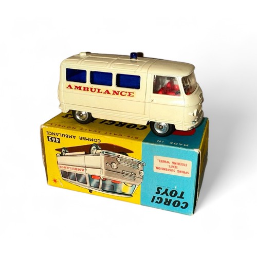 195 - Corgi Commer Ambulance No. 463, generally excellent in  good plus blue and yellow plain box (pencil ... 