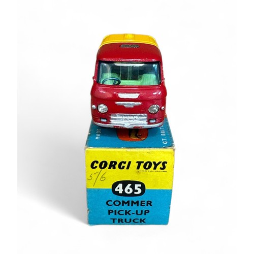 196 - Corgi Commer Pick-up Truck No. 465, generally excellent in  good plus blue and yellow box (pencil ma... 