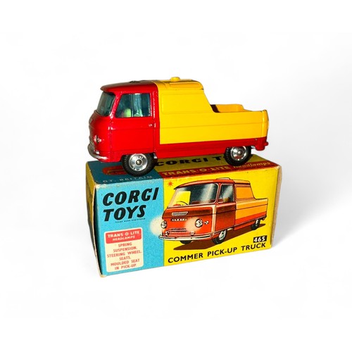 196 - Corgi Commer Pick-up Truck No. 465, generally excellent in  good plus blue and yellow box (pencil ma... 