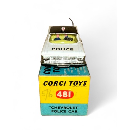 201 - Corgi Chevrolet Police No. 481, generally excellent to good plus (aerial bent, one door decal liftin... 