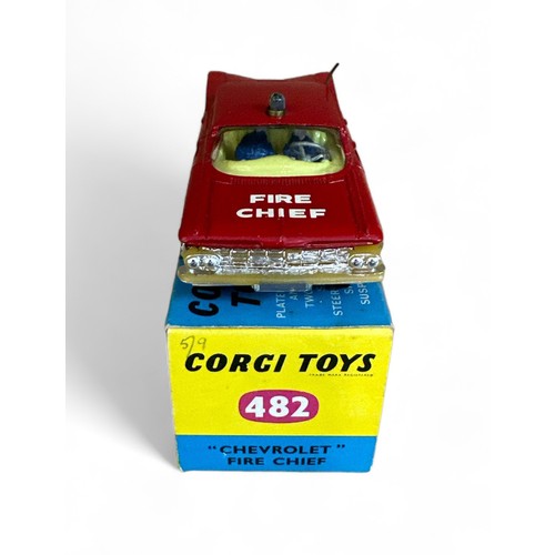 202 - Corgi Chevrolet Fire Chief No. 482, generally excellent to good plus (aerial bent) in good plus box ... 