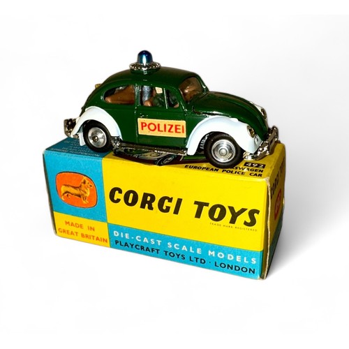 210 - Corgi Volkswagen European Police No. 492, dark green and white with POLIZEI decals, excellent in exc... 