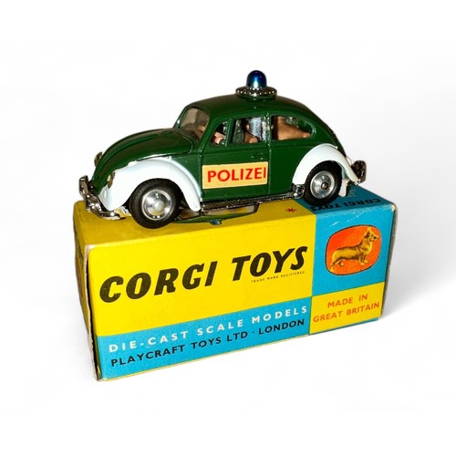 210 - Corgi Volkswagen European Police No. 492, dark green and white with POLIZEI decals, excellent in exc... 