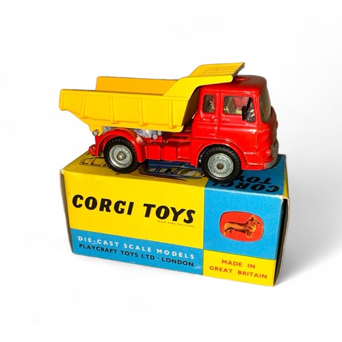 211 - Corgi Bedford Tipper No. 494, generally excellent in excellent (possibly reproduction) box, red cab ... 