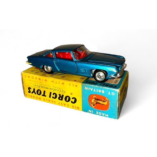 96 - Corgi Ghia L64 No. 241, metallic blue, red interior and spun hubs, generally excellent in excellent ... 