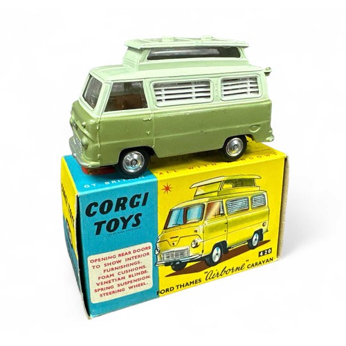 172 - Corgi No. 420 Ford Thames Airborne Caravan, two-tone green, tan interior, spun hubs, generally excel... 