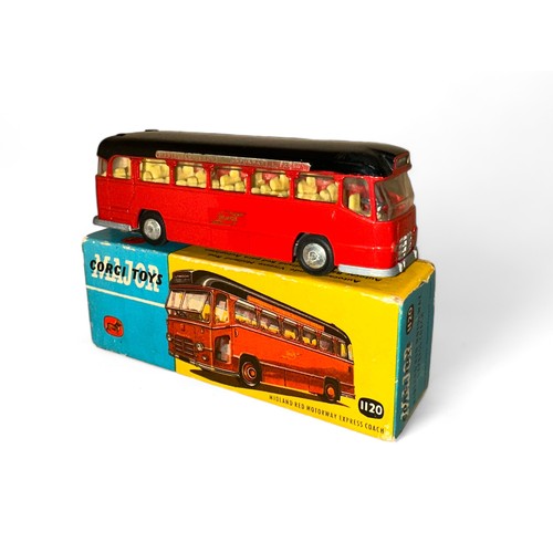 216 - Corgi No. 1120 Midland Red  Motorway Express Coach, generally good plus (one side decal lifting) in ... 