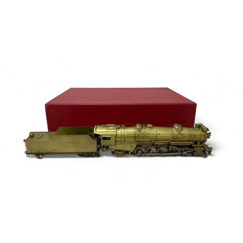 623 - HO Key Imports (Korea) C&S 2-10-2 brass locomotive and tender, generally excellent in good plus lift... 