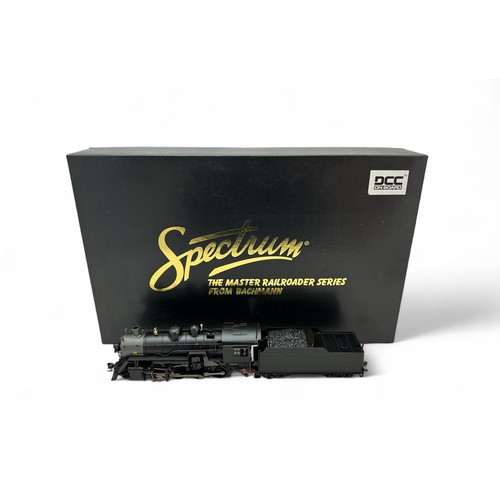 635 - HO Spectrum (Bachmann USA) DCC On Board black 2-8-0 painted (unlettered) locomotive and tender No. 8... 