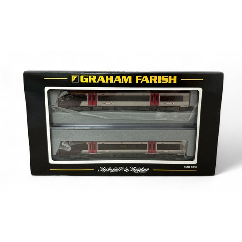 664 - N gauge Graham Farish Cross Country Class 170/2 DMU twin pack No. 371-431, generally excellent in ex... 