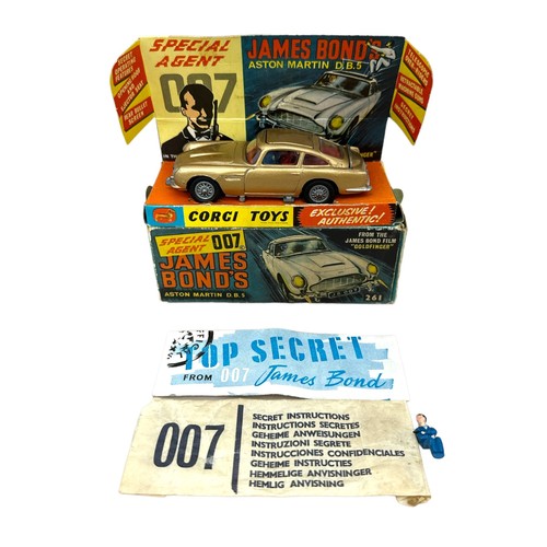 106 - Corgi No. 261James Bond 007 Goldfinger film Aston Martin DB5, metallic gold with James Bond & Bandit... 