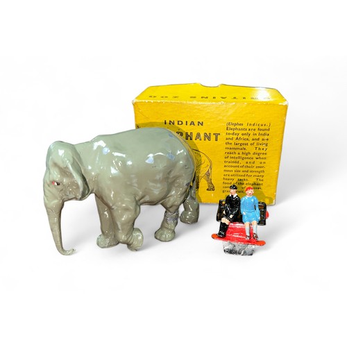 472 - Britains Zoo Indian Elephant No. 901, with Indian Elephant, Howdah, seated boy and girl (without Kee... 