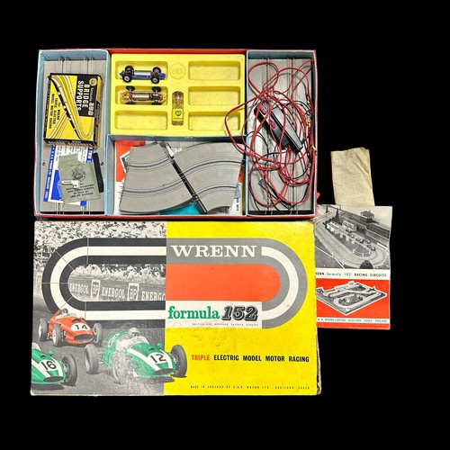 432 - Wrenn Formula 152 slot car racing set, generally good plus in good fair box (one lid corner split), ... 