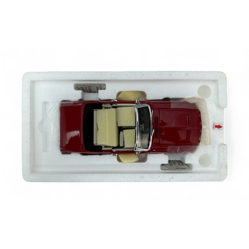 242 - Danbury Mint 1/24th scale 1967 Ford Mustang convertible, dark red with cream interior and unattached... 