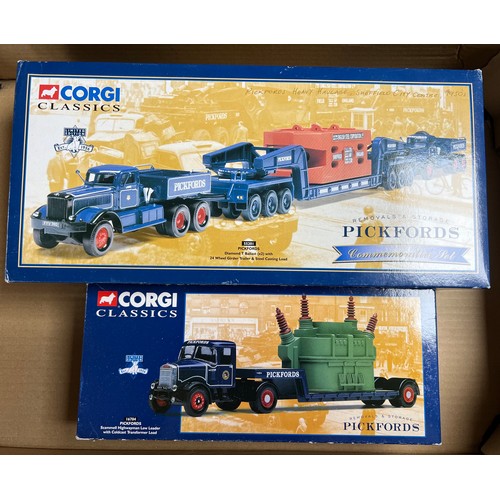 48 - Corgi Classics Pickford's pair including Diamond T Ballast (x2) with 24 wheel Girder Trailer & Steel... 