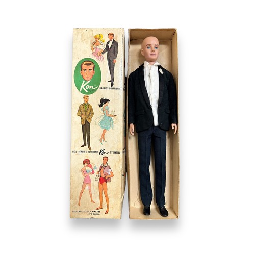 435 - 1961 Barbie's boyfriend Ken doll No. 750, dressed in tuxedo outfit (without bow tie), generally exce... 