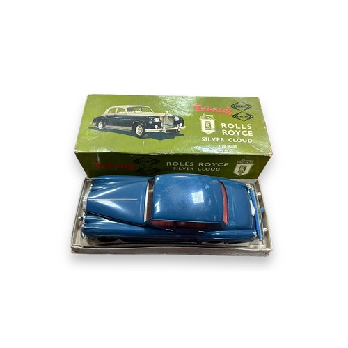 428 - Triang Minic 1/20th scale Rolls Royce Silver Cloud No. M013, 
grey blue, red interior, plated plasti... 