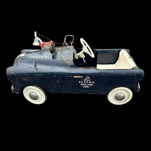 424 - Triang Flying Squad dark blue pedal car, approx. L98cm x 
W40cm, Police on bonnet and Flying Squad o... 