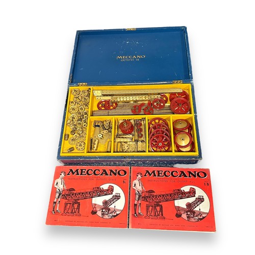 485 - Meccano 1935 Set H, blue and gold parts, manuals (2), generally good plus in good plus to good blue ... 