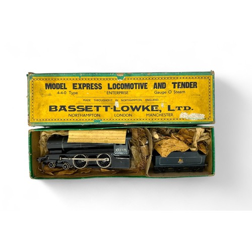 517 - Bassett-Lowke O Gauge Live Steam BR black 62759 Enterprise Express locomotive and tender, has been f... 