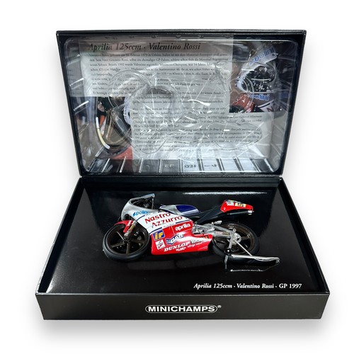 313 - Minichamps 1/12th scale 1997 Aprilia 125 V Rossi No. 122 970046 (Classic Bike series No. 21), genera... 