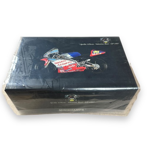 313 - Minichamps 1/12th scale 1997 Aprilia 125 V Rossi No. 122 970046 (Classic Bike series No. 21), genera... 