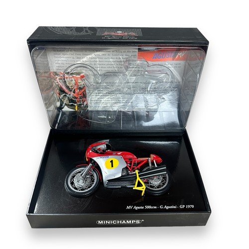 320 - Minichamps 1/12th scale 1970 MV Agusta 500 G Agostini No. 122 700001 (Classic Bike series No. 18), g... 