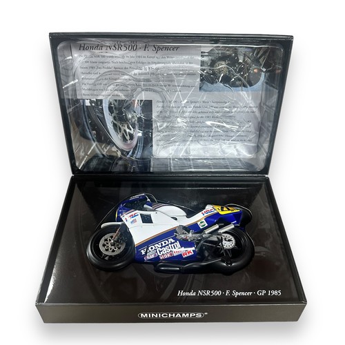 316 - Minichamps 1/12th scale 1985 Honda NSR500 F Spencer No. 122 850004 (Classic Bike series No. 38), gen... 