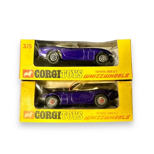 145 - Pair of Toyota 2000 GT No. 375, excellent to good plus in good plus or better boxes, both purple wit... 