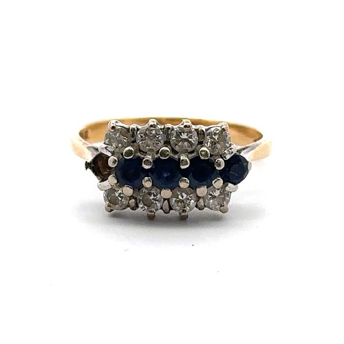 28 - An 18ct gold, diamond and sapphire ring. Size N. Missing one sapphire. Weight 3.67g.

Please see the... 