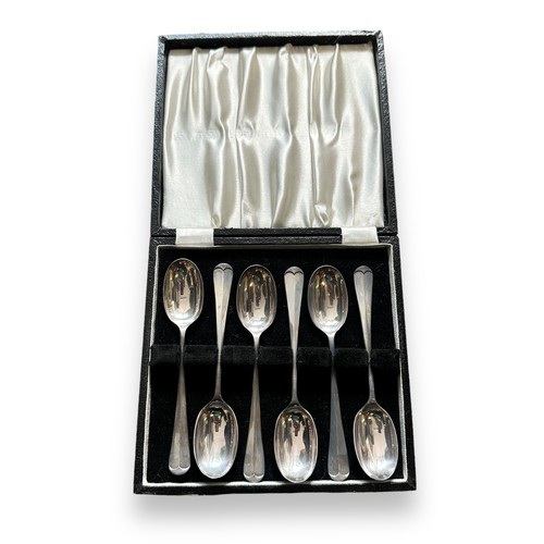 79 - Cased set of six silver teaspoons by James Dixon & Sons, Sheffield, 1975. Weight approx. 127g.