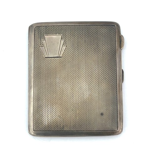 107 - An Art Deco silver cigarette case with marks for Mayes, Mills & Co, Birmingham, 1934