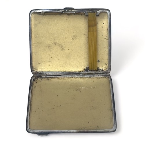 107 - An Art Deco silver cigarette case with marks for Mayes, Mills & Co, Birmingham, 1934