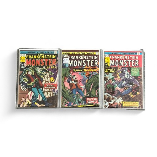 531 - Marvel Comics The Frankenstein Monster 1975 Nos 14, 15, 17: All 3 comics are bagged & boarded in myl... 