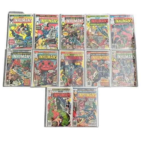 568 - Marvel Comics The Inhumans 1970s Nos 1-12. All 12 comics are bagged & boarded in Mylar bags, NM