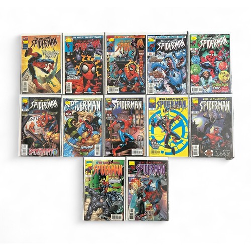 584 - Marvel Comics The Sensational Spiderman 1990s Nos 17, 18, 21, 22, 24-31: All 12 comics are bagged & ... 