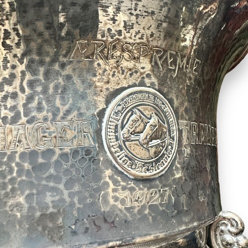 114 - Danish early 20th Century Art Nouveau silver ice bucket by Carl Cohr, with three tower mark above 19... 