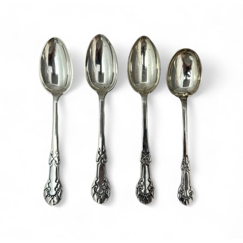 115 - Danish Early 20th Century silver serving spoons by O. Dahl, three dated for 1920 and a smaller one d... 