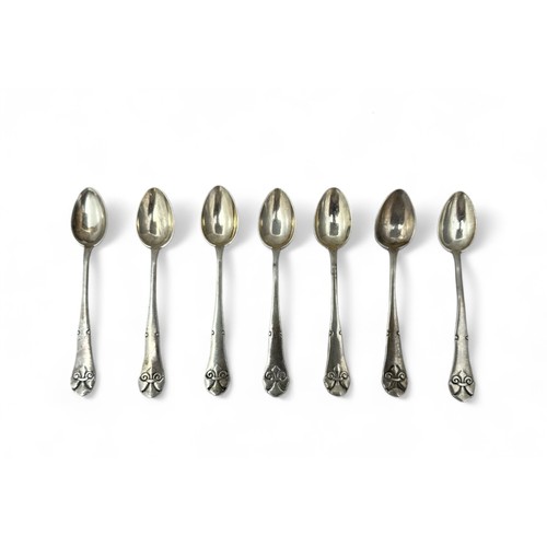 117 - Danish early 20th Century range of silver teaspoons, by E. Ekøie 1922 (4), Pø & two others. All havi... 